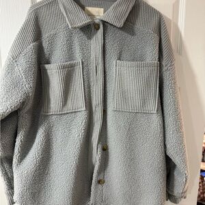 American Eagle Outfitters Gray Teddy Jacket